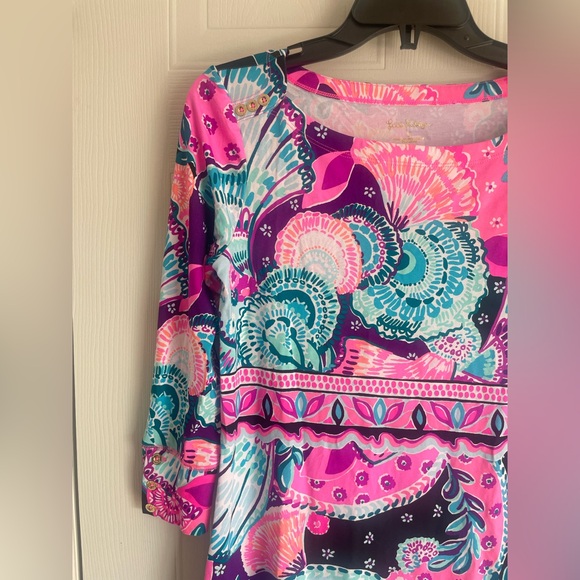 Lilly Pulitzer Small Rayon Stretch Tunic Dress Coastal Resort Preppy - Picture 3 of 16